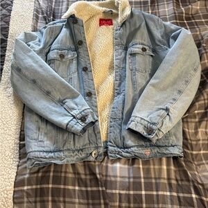 Guess Denim Jacket with Sherpa Lining